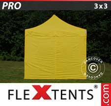 Pikateltta FleXtents Pro 3x3m Keltainen, sis. 4 sivuseinää