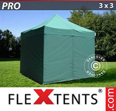 Pikateltta FleXtents Pro 3x3m Vihreä, sis. 4 sivuseinää