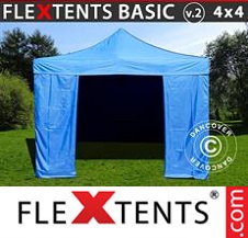 Pikateltta FleXtents Basic 4x4m Sininen, sis. 4 sivuseinää