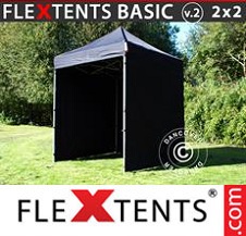 Pikateltta FleXtents Basic 2x2m Musta, sis. 4 sivuseinää