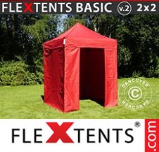 Pikateltta FleXtents Basic 2x2m Punainen, sis. 4 sivuseinää