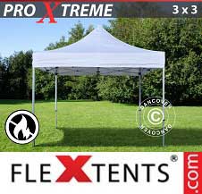Pikateltta FleXtents Pro Xtreme 3x3m Valkoinen, Tulenkestävä