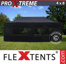Pikateltta FleXtents Pro Xtreme 4x8m Musta, sis. 6 sivuseinää