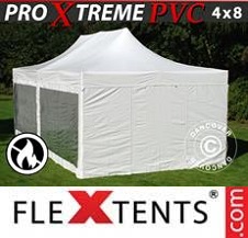 Pikateltta FleXtents Pro Xtreme 4x8m Valkoinen, 6 sivuseinät
