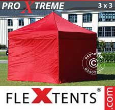 Pikateltta FleXtents Pro Xtreme 3x3m Punainen, sis. 4 sivuseinää