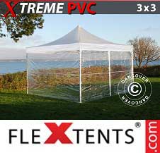 Pikateltta FleXtents Pro Xtreme 3x3m Läpinäkyvä, 4 sivuseinää