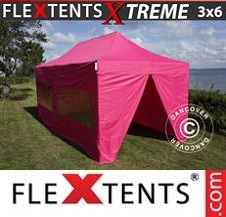 Pikateltta FleXtents Pro Xtreme 3x6m Vaaleanpunainen, sis. 6 sivuseinää