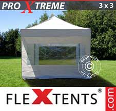 Pikateltta FleXtents Pro Xtreme 3x3m Valkoinen, sis. 4 sivuseinää