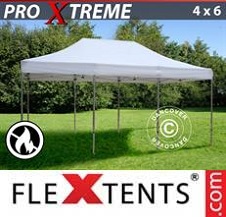 Pikateltta FleXtents Pro Xtreme 4x6m Valkoinen, Tulenkestävä