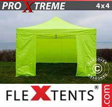 Pikateltta FleXtents Pro Xtreme 4x4m Neonkeltainen/vihreä, sis. 4 sivuseinää