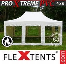 Pikateltta FleXtents Pro Xtreme 4x6m Valkoinen, 8 sivuseinät